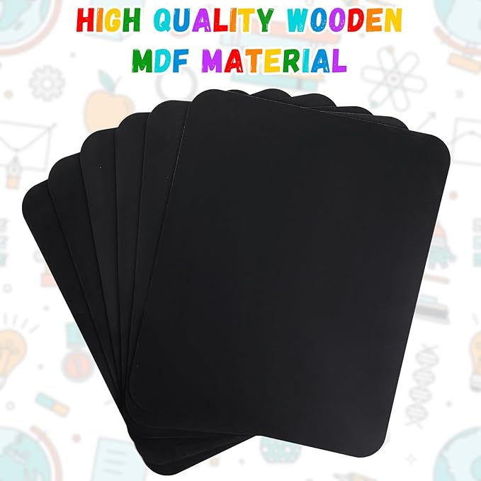 6 Pcs Chalk Board for Kids Bulk 9.5" x 12" Double-Sided Wooden Frameless Chalkboard Sign Blackboard for Kids Student School Classroom Home Office Restaurant Birthday Party Favors