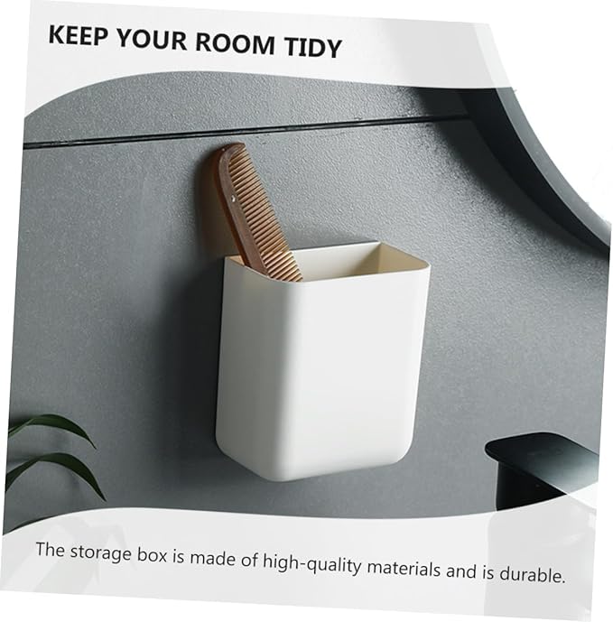 NUOBESTY Wall-Mounted Storage Box Holder 2-Pack Garbage Bag Organizer and Desktop Storage Rack for Remote Controls and Mobile Phones 3.93X3.54X3.93 Inch Compact Design