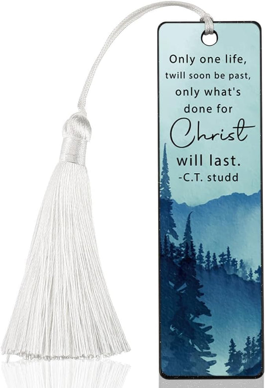 Christian Life Purpose Bookmark, Inspirational Gift for Believers, Uplifting Gift for Spiritual Readers, Spiritual Bookish Present, Unique Mountain & Scripture Design Bookmark, WCB81