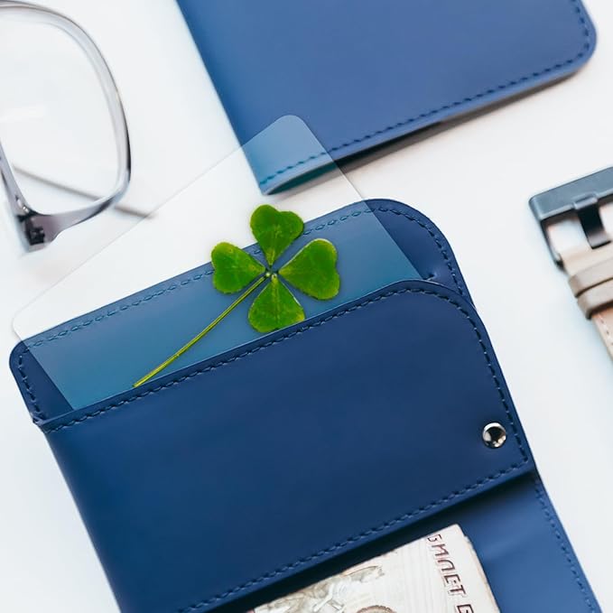 Real Four Leaf Clover Bookmark, Elegant 4 Leaf Clover Charm, Perfect Gift for Book Lovers, Preserved Four Leaf Clover in Laminated Bookmark (gray-1pack) Made in Korea