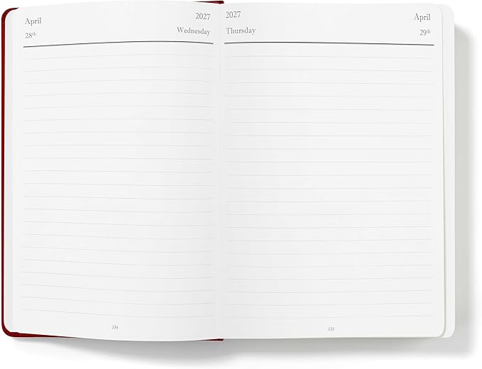 Wykeham's Executive 2026-27 Daily Journal Planner – Customization Available – Mid-Year Academic Diary (Personalized Crimson, 8.5"×5.5")