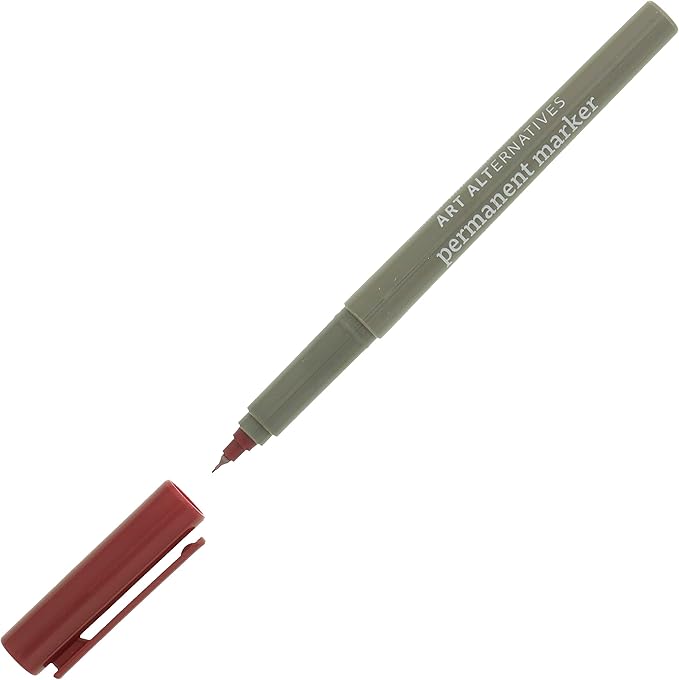 Art Alternatives Permanent Marker, Extra-Fine, Brick - 1.2mm Felt Nib - Permanent - Multi-surface - Drawing + Writing + Illustration
