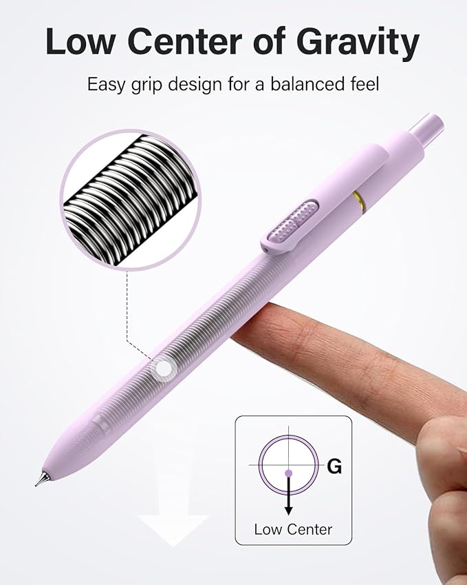 8Pcs Gel Pens - 0.5mm Black Ink Pens Fine Point Smooth Writing, Quick Drying Journaling Pens, Cute School & Office Pens for Gift