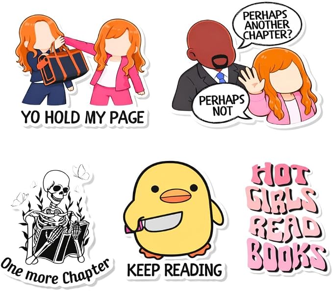 YJ PREMIUMS 4PC Funny Magnetic Bookmarks | Fun Cute Magnet Book Marks Reading Lost Hot Girls Read Books You were Right Here for Women Work Adults Travel School Teacher Office Supplies Gifts