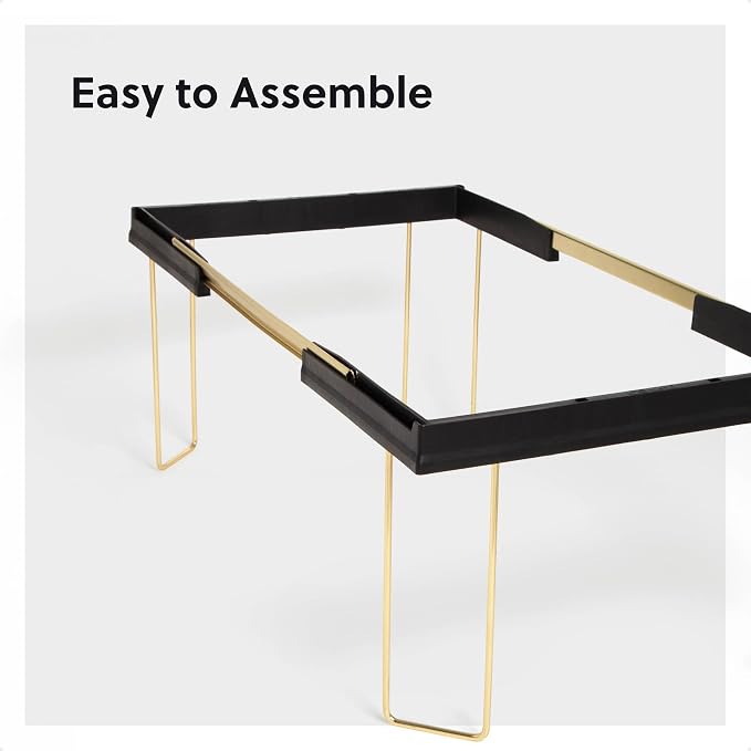 Smead Adjustable Hanging File Folder Frames, 13” W x 9.25” H x 16”-24” L, Black and Gold, Letter Size (64853)