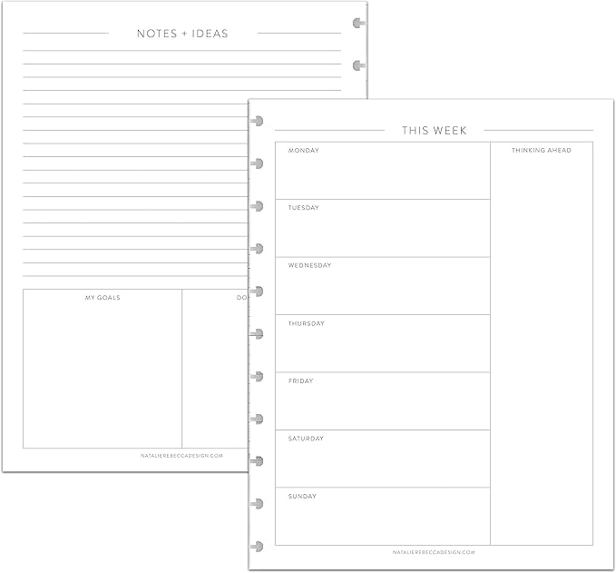 BetterNote This Week Refill Pages for Discbound Notebooks, Fits Big Happy Planner, Levenger Circa, Staples Arc, Talia (Classic- 6 months, 11-Disc, 8.5"x11")