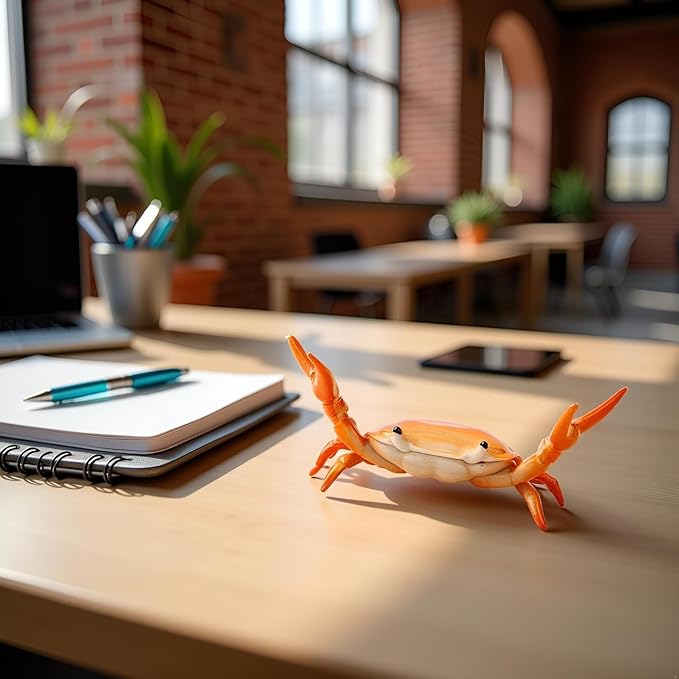 2Pcs Creative Crab Pen Holder Weightlifting Crabs Pen Stand Storage Rack, Office Desktop Decoration, Pencil Holders Desk Supplies Holders and Dispensers, Desk Accessories and Workspace Organizers