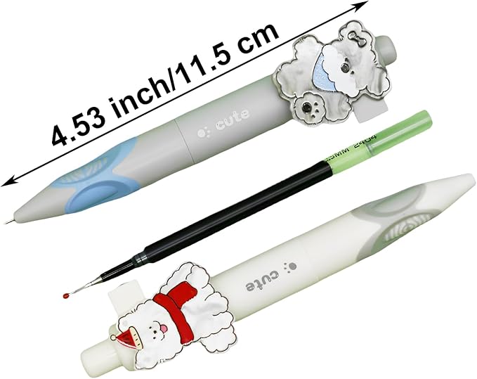 Maydahui 8 Pcs Cute Dog Bookmark Clip Pens Retractable Short Small Pocket Size Puppy Mini Gel Pens 0.5 mm Comfort Grip Black Ink for Dog Lovers Notebook Purse Office