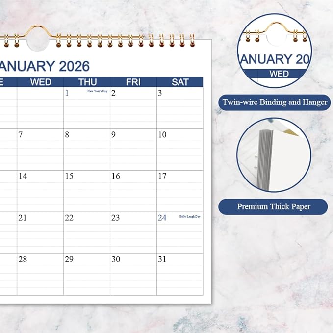 Calendar 2026 2027 - Wall Calendar Runs Apr 2026 to Jun 2027-15 Months Calendar Planner with Thick Paper for Planning and Organizing for Home or Office, Blue Hanging Calendars, 8.5 x 11 Inches Calendars 26 2027