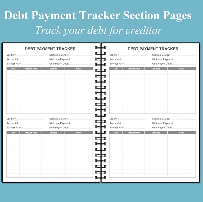 Bill Organizer - Monthly Bill Payment for Personal Budgeting Financial, Payments Checklist Organizer, 5.8" x 8.5", Black