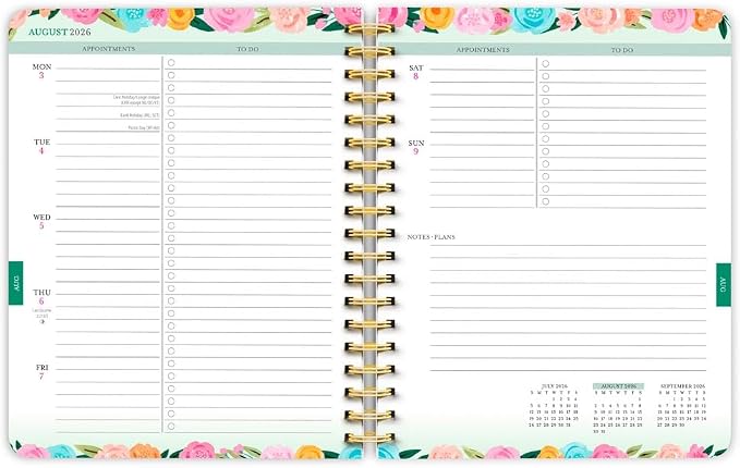 Bonnie Marcus OFFICIAL | 2027 6 x 7.75 Inch 18 Months Weekly Desk Planner | Foil Stamped Cover | July 2026 - December 2027 | Plato | Fashion Designer Stationery