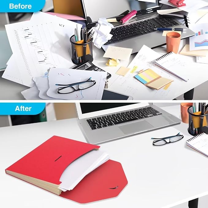 Expandable Folders Plastic Free Accordion File Folder Organizer 6 Pocket Fiery Red