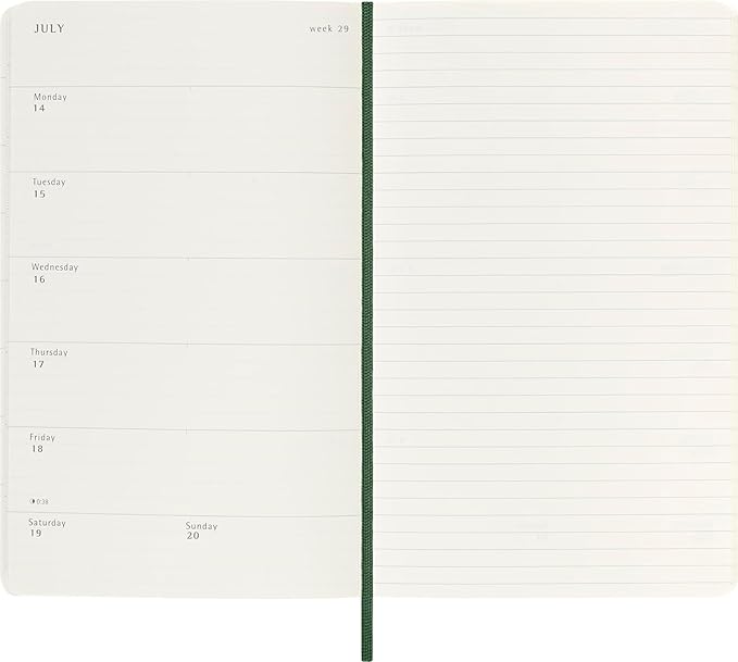 Moleskine Classic 12 Month 2025 Weekly Planner, Soft Cover, Large (5"x8.25"), Myrtl