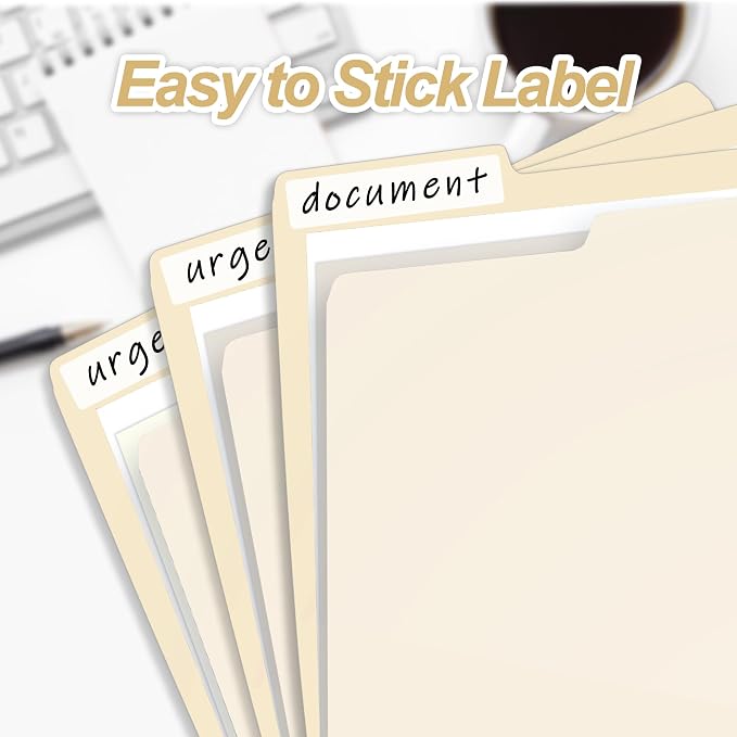 100 Packs Manila File Folder,Manilla Folder 8.5x11,1/3 Cut Tabs Folder for Office,School and Home,Organizer File Folder Letter Size