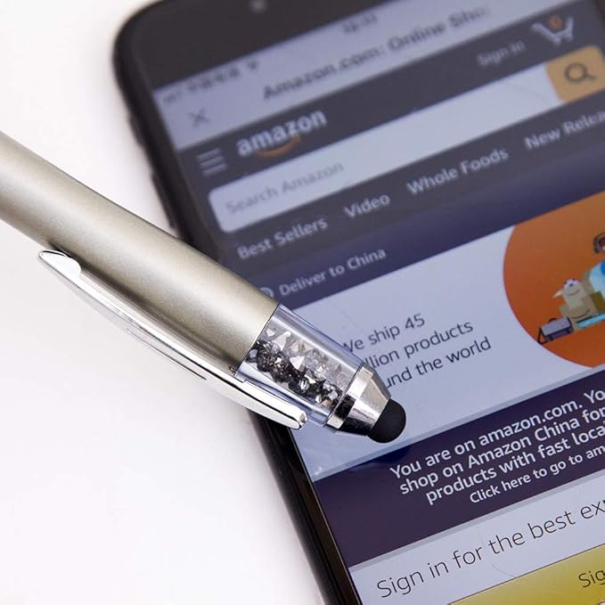 Ballpoint Writing Pens with Stylus Tips 1mm Medium Point Pen Black Ink Pen Stylus Pens for iPads (10 Packs)