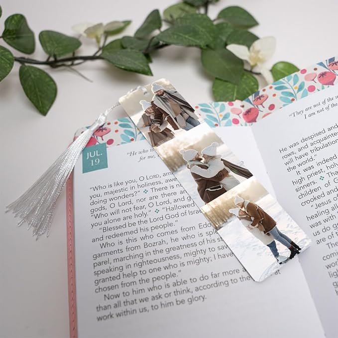 Custom Metal Bookmark with Personalized Photo and Text (3 Images)