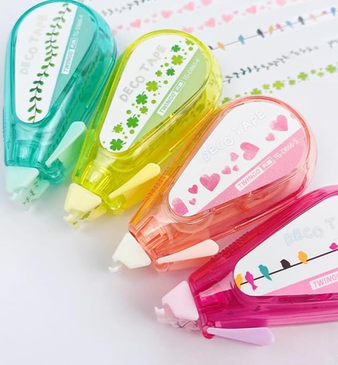 6Pcs Decorative Correction Tape, DIY Cartoon Pattern Decorative Tape, Decorative Curve Highlighter for Scrapbooking Greeting Card Letter Diary Stationery School Supplies