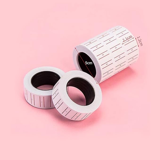 Price Tag Machine with 10 Rolls White Label Sticker, Price Labeller Pricemarker, Price Gun with Labels Kit for Office, Retail Shop, Grocery Store (White)