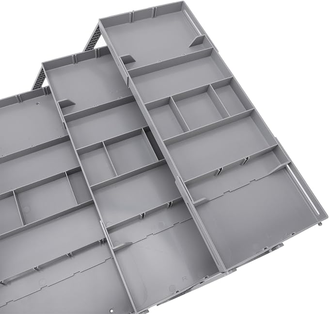 AMAKO Expandable Drawer Organizer Tray: 3 Tier Drawer Organizer Tray Double Row Multi Level Drawer Storage Solution for Makeup Jewelry CosmeticsUtensils Office Supplies
