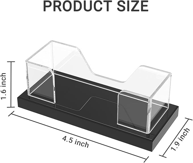 LUGUNU Acrylic Business Card Holder for Desk 2 Pack, Weighted Non-Slip Base Display Stand with 100-Card Capacity, Modern Professional Office Organizer for Home, Trade Shows, or Travel