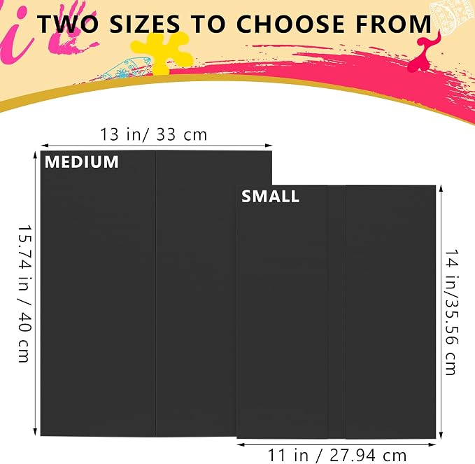 HAUTOCO 4 Pcs Medium Trifold Poster Board 26 x 15.74 inches Tri Fold Presentation Boards Black Corrugated Cardboard for Science Fair, School Project, Event Displays, Business