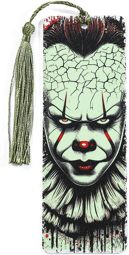 Horror Movie Knife Acrylic Bookmark, Gothic Ghostface Character Bookmarks,Book Lover Book Mark Halloween & Christmas Gift (4PC Killer)