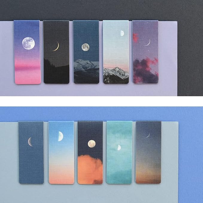 Monolike Magnetic Bookmarks Moon ver.1 + ver.2, 10 Pieces