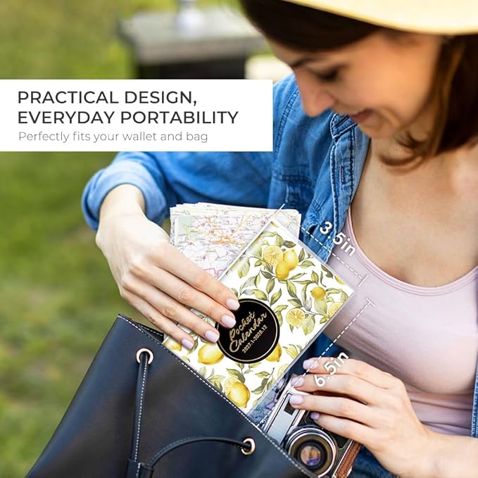 Pocket Calendar 2027-2028 for Purse, Small Pocket Planner 2027-2028 for Purse 3.5×6.5In,24 Month Organizer from Jan 2027- December 2028 Mini Planner with Pvc Cover for Organizing & Planning