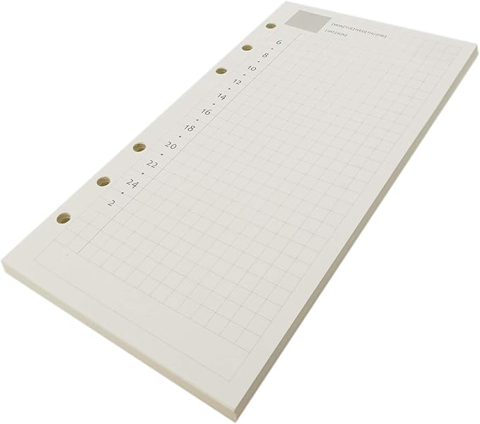 Zelten 1 Pack A6 45 Sheets/90 Pages Daily PlannerLoose Leaf Punched Paper Refills Paper for 6 Hole Binder Personal Organizer Diary Notebook Refillable Planner