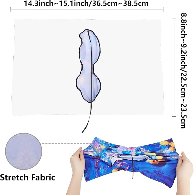 CRASPIRE Blue Stretchable Book Cover Rose Jumbo Fabric Reusable Washable Large Nylon Book Protector Elastic Notebook Wraps Suitable for Large Paperbacks Textbook Bookish Hardcover Book Lovers