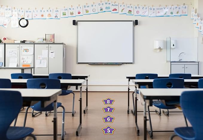 WaaHome Line Up Spots for Classroom Floor - Floor Number Stickers 1-30 for Classroom Lining 4" Removable Vinyl Line Up Stickers Dots Decals for Preschool Kindergarten Elementary School Supplies