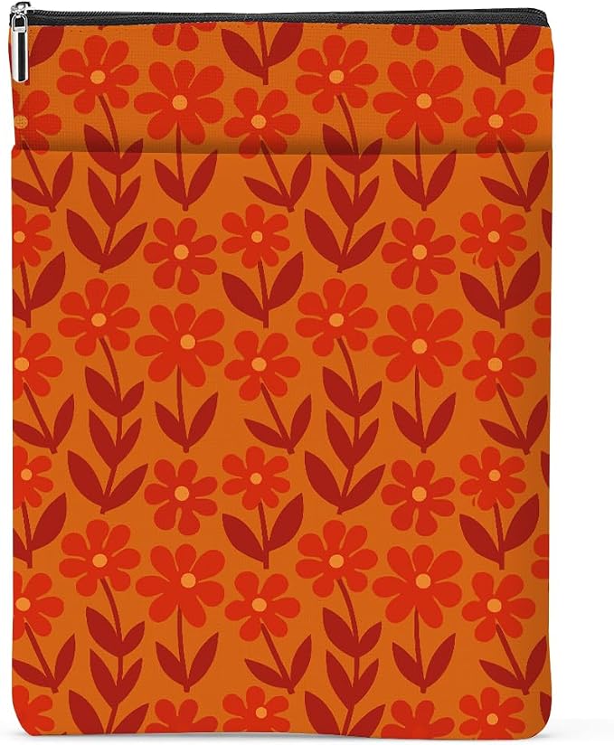 Book Sleeve Book Lovers Gifts Waterproof Books Pouch Protector Cover Reading Accessories Gifts for Women Girls Bookworm Friend Reader Librarian Birthday Wedding Christmas, Aesthetic Red Floral