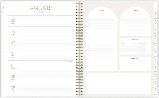 Blue Sky Life Note It 2027 Weekly and Monthly Planner Notes, January 2027 - December 2027, 8.5" x 11", Flexible Cover, Durable Twin Wire Binding, Storage Pocket, 50 Perforated Notes Sheets, Leah