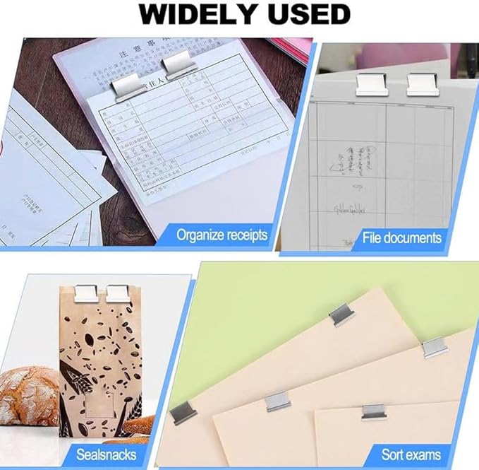 2PCS Portable Binder Clip Stapler - Damage-Free Paper Binding, No Holes, Include 116 Reusable Clips, Push Clip Binding, One-Handed, Easy Operation (4pc+200clips)