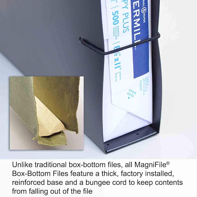 Ultimate Office MagniFile Extra-Capacity Hanging File Folders, 2" Box-Bottom, Letter Size, Feature Wrap-Around Bungee Security Cord (Set of 4)