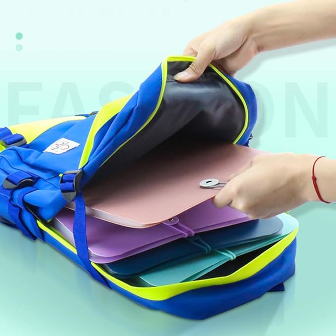 Vertical Expanding Accordion Folder with 7 Pockets Paperwork Organizer Document Wallet Briefcase Business File Organizer Bag A4 Letter Size Elastic Rope Closure Pink