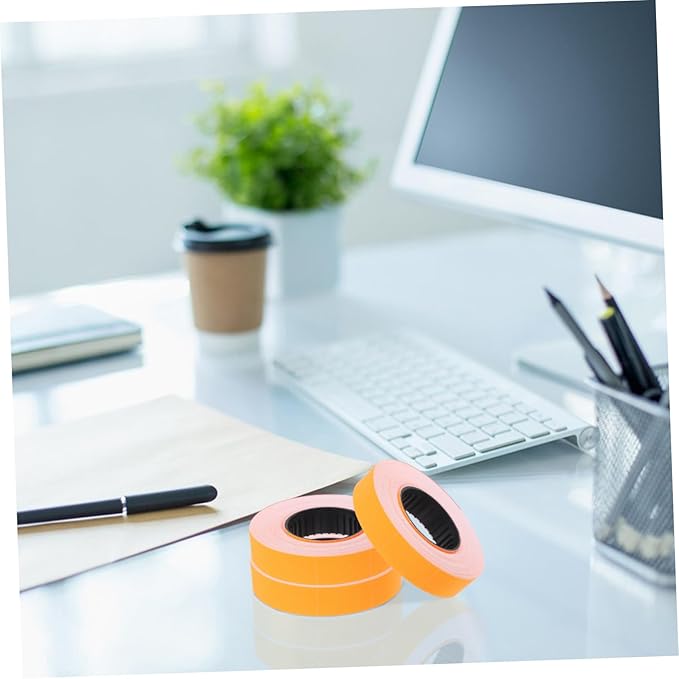 SHOWERORO 10rolls Compatible Price Tag Paper Supermarket Retail Store Office Warehouse Label Printer Paper