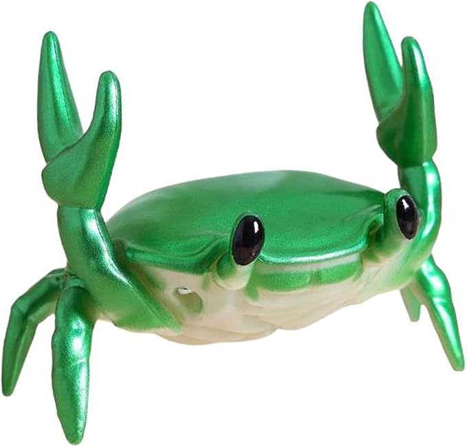 1Pcs Weightlifting Crab Pen Holder Funny Crab Pen Holder for Storage Office Desk Display Decorations (Green)