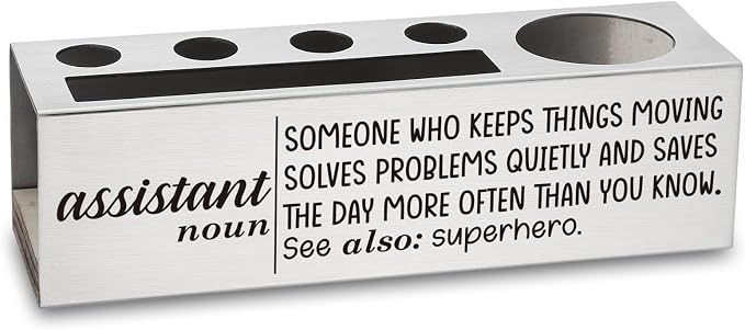 Thank You Stainless Steel Pencil Holder for Administrative Assistant, Appreciation Gift for Administrative Assistant, Motivational Desk Organizer for Admin Staff, Desktop Decor for Office TZC176