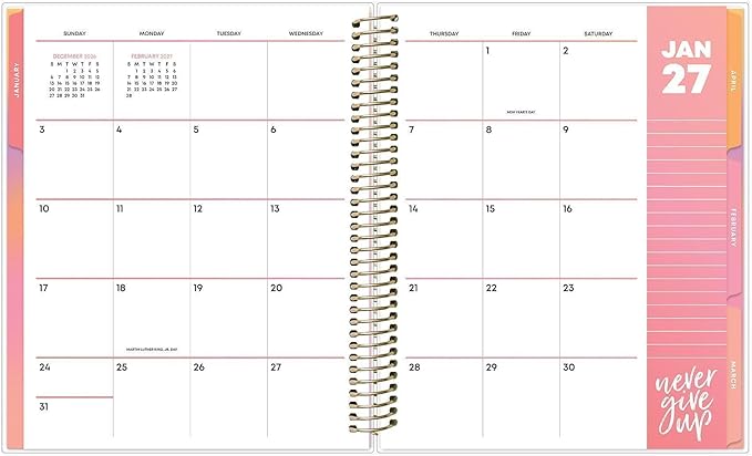 Blue Sky Livewell 24-Month 2027 Monthly Planner Calendar, January 2027 - December 2028, 7" x 9", Flexible Cover, Durable Twin Wire Binding, Colorful Pages, Storage Pocket, Includes Stickers, Lindana