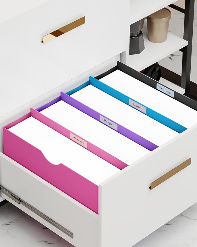 ANSOOK Poly File Jackets & File Pockets,Heavy Duty 3" Expandable Manila File Folder,12 Pack Manila File Jackets,Legal Size File Cabinet Folder,Straight Cut Tab,Colored Job Folder for Office