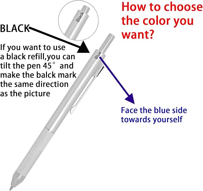4-in-1 Four-Color Multifunctional Pen, Black/Red/Blue Ballpoint Pen and 0.7mm Mechanical Pencil, Metal Case Pen, Great Gift for Friends, Loved Ones (Gray)