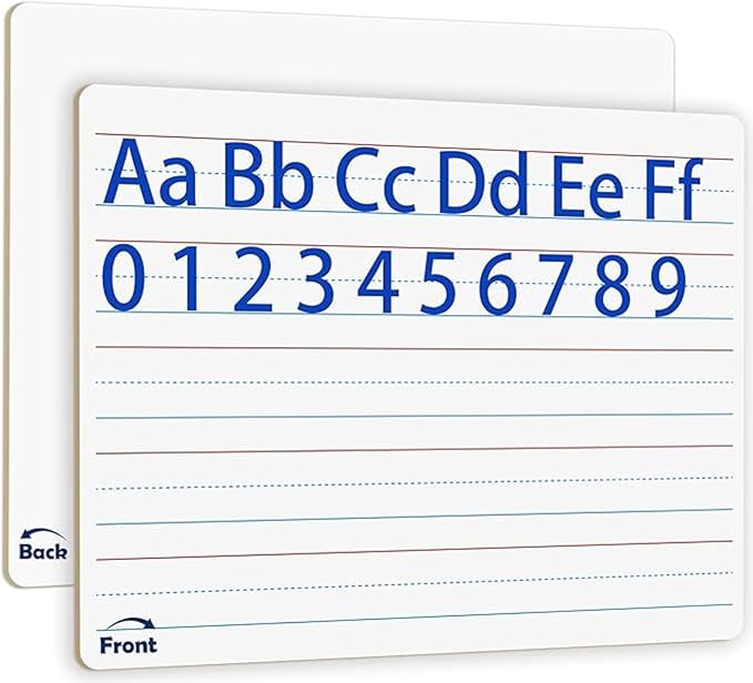 Small White Board, Dry Erase LapBoards 9''x 12'' Mini White Board Double Sided Portable LapBoards for Students Teachers School Supplies (6 Boards with Line)