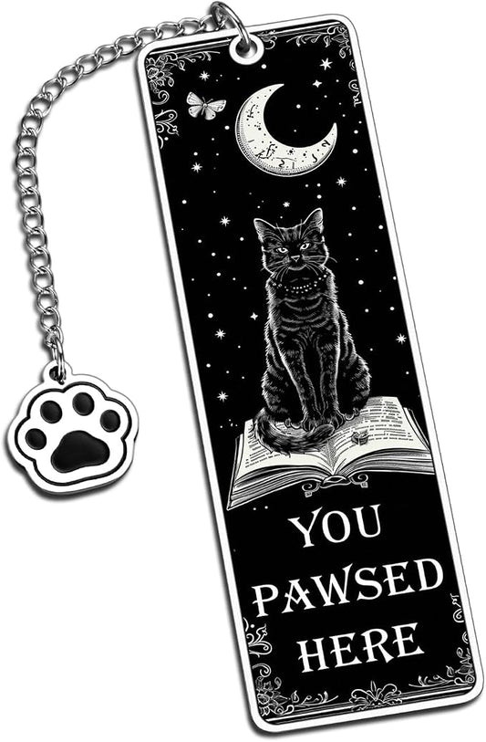 Cat Bookmarks for Book Lovers, Fathers Day Cat Lover Gifts for Men Women Readers, Black Cat Basket Halloween Boo Basket Stuffers, Cats Themed Gifts Mom Dad Cute Bookmarks Book Accessories Bookish Gift
