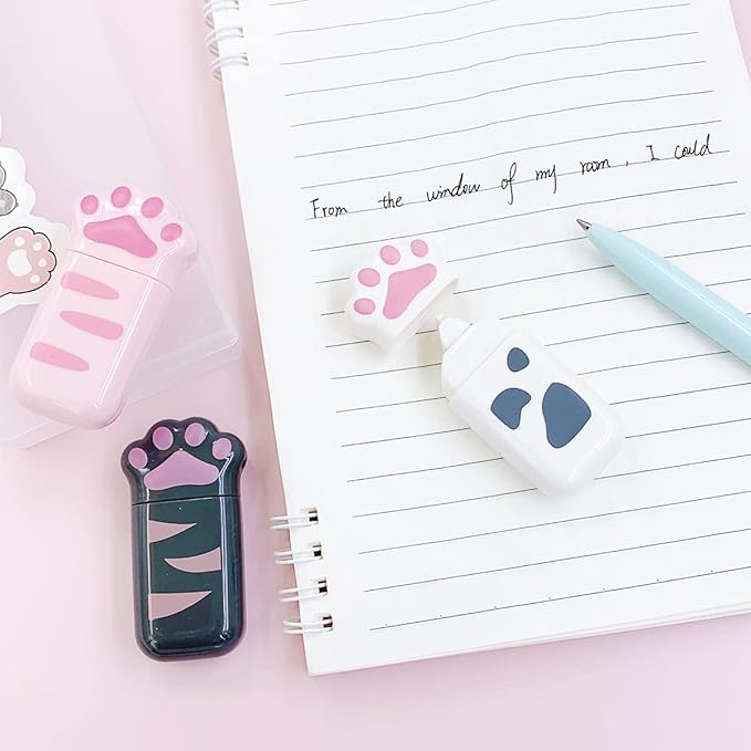 LOPURO White Out Correction Tape, 6Pcs Mini White Out Tape Pastel Color Correction Tape Eraser Easy to Use Applicator Instant Corrections for School Office Home Supplies