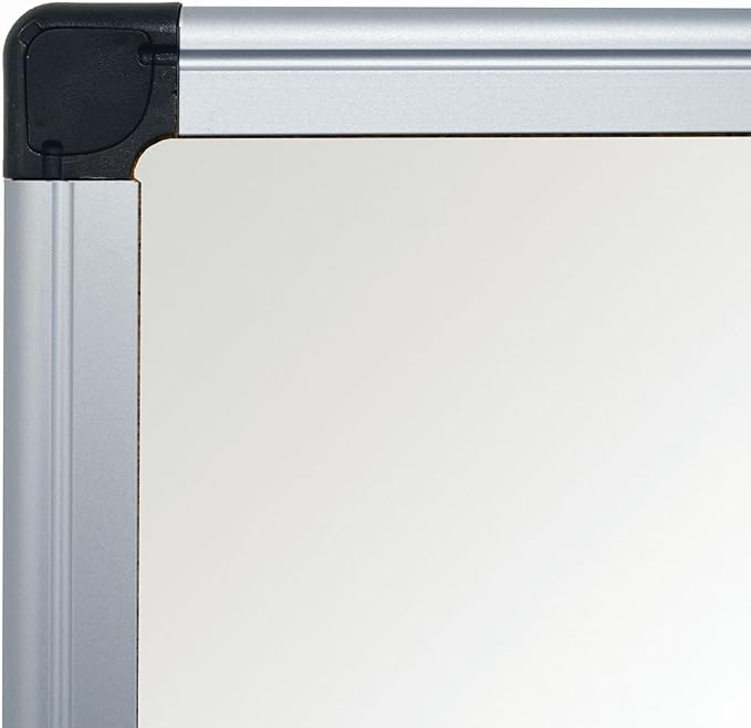 MasterVision Maya Series Magnetic Dry Erase Board, Laquered Steel Whiteboard, Snap-On Marker Tray, Wall Mounting Kit, 18" x 24", Aluminum Frame