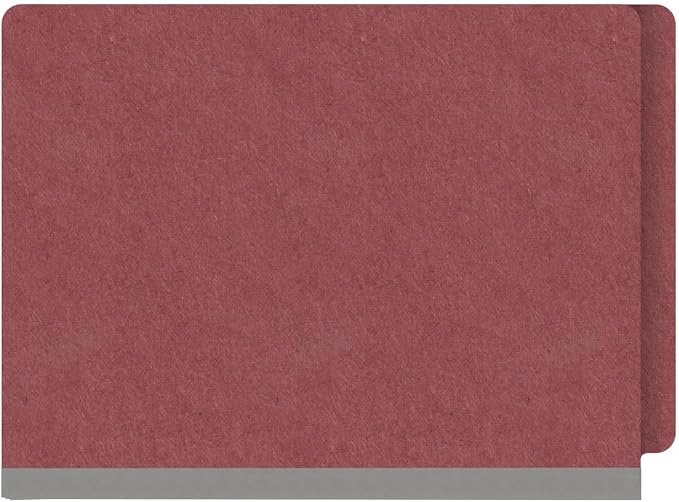 End Tab Pressboard Folders, Letter Size, 2" exp, Fasteners Pos #1 & #3, Dark Red (Box of 25)