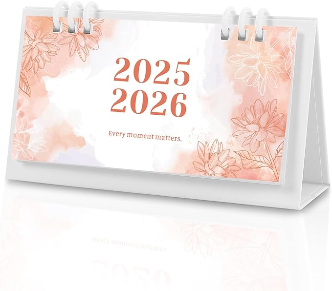 KONVINIT Small Desk Calendar 2025-2026, Aesthetic 2025 Desk Calendar - 6.3" x 3.1" - Runs From January 2025 Until December 2026, 24 Months Mini Desktop Calendar for School, Home and Office Supplies