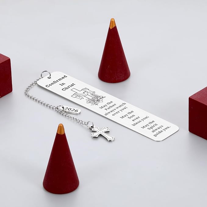 2026 Confirmation Gifts for Teenage Girls Boys Fathers Day Christian Bookmark for Men Baptism Bible Bookmark Catholic Confirmation Gifts for Goddaughter Godson Religious Bulk Gifts Birthday