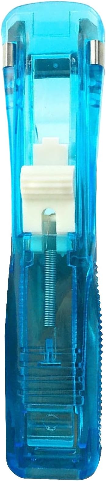 Portable Binder Clip Stapler, Includes 150 Reusable Clips, Push Clip Staplers, Mini Push Stapler Clamp Staplers for Desktop Document Home School Desk Office (H#)